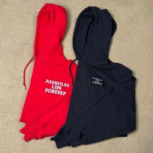 Assholes Live Forever Hoodie Bundle Mens Large Medium Black Red Streetwear